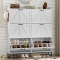 6-Drawer Wooden Shoe Cabinet with Hooks - Narrow Slim Storage