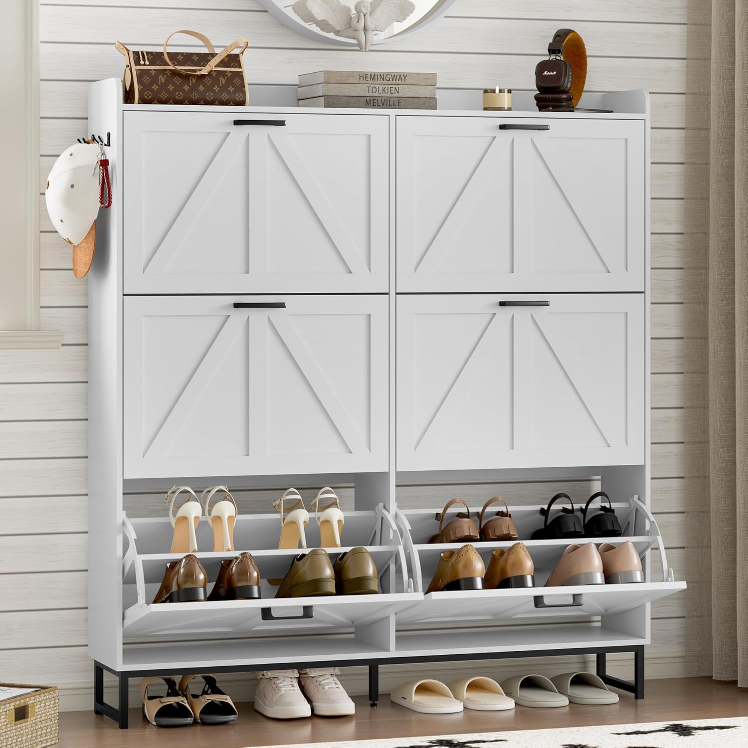 Shoe Cabinet with 6 Flip Drawers for Stylish Entryway Storage