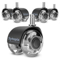 Office Chair Wheels 2 in Caster Set of 5 - Quiet Smooth Rollers