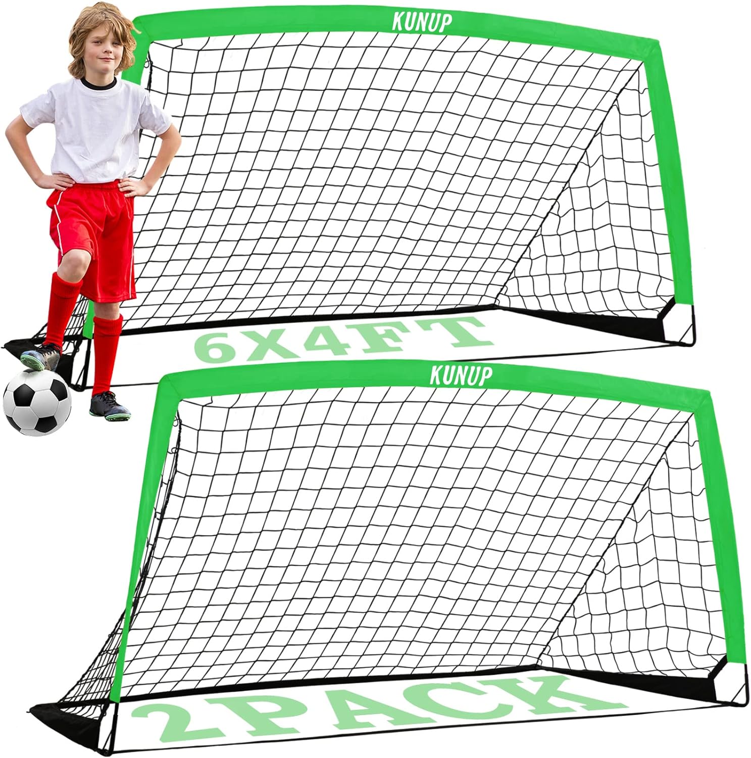 Kids Soccer Goals for Backyard - Easy Foldable Soccer Net