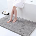 Chenille Bathroom Rug 44x24 Light Grey - Plush Absorbent Mat