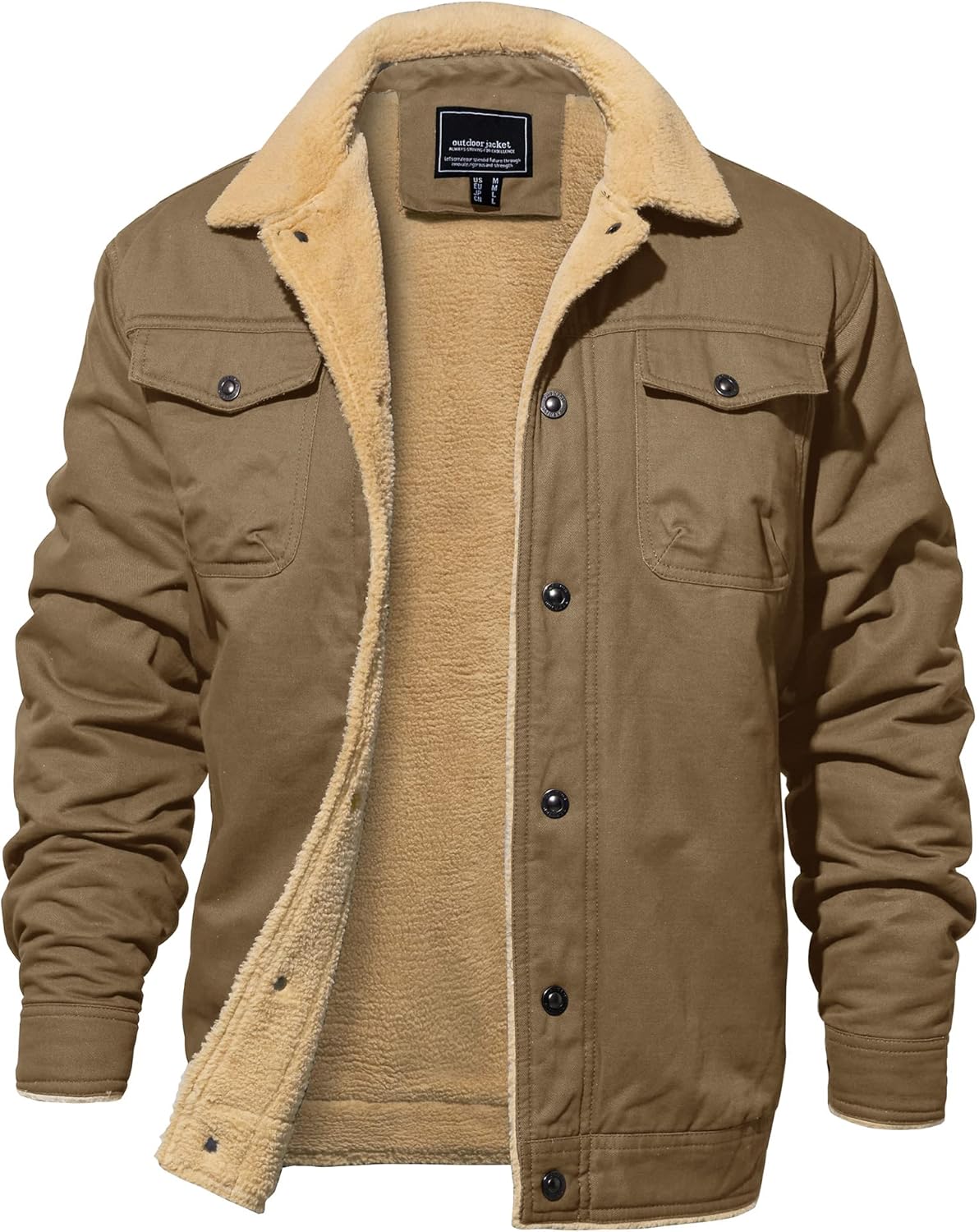 EKLENTSON Men's Winter Jacket Thick Thermal Cotton Fleece Coat