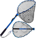 Telescoping Rubber Fishing Net Lightweight Handle - Durable Foldable