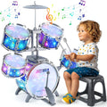 Kids Drum Set for Toddlers and Preschoolers - Light Up Star Jazz Kit