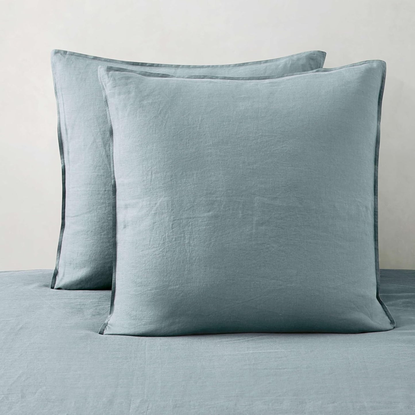 ATLINIA Linen Pillow Cases Euro Sham Set of 2 for Comfort
