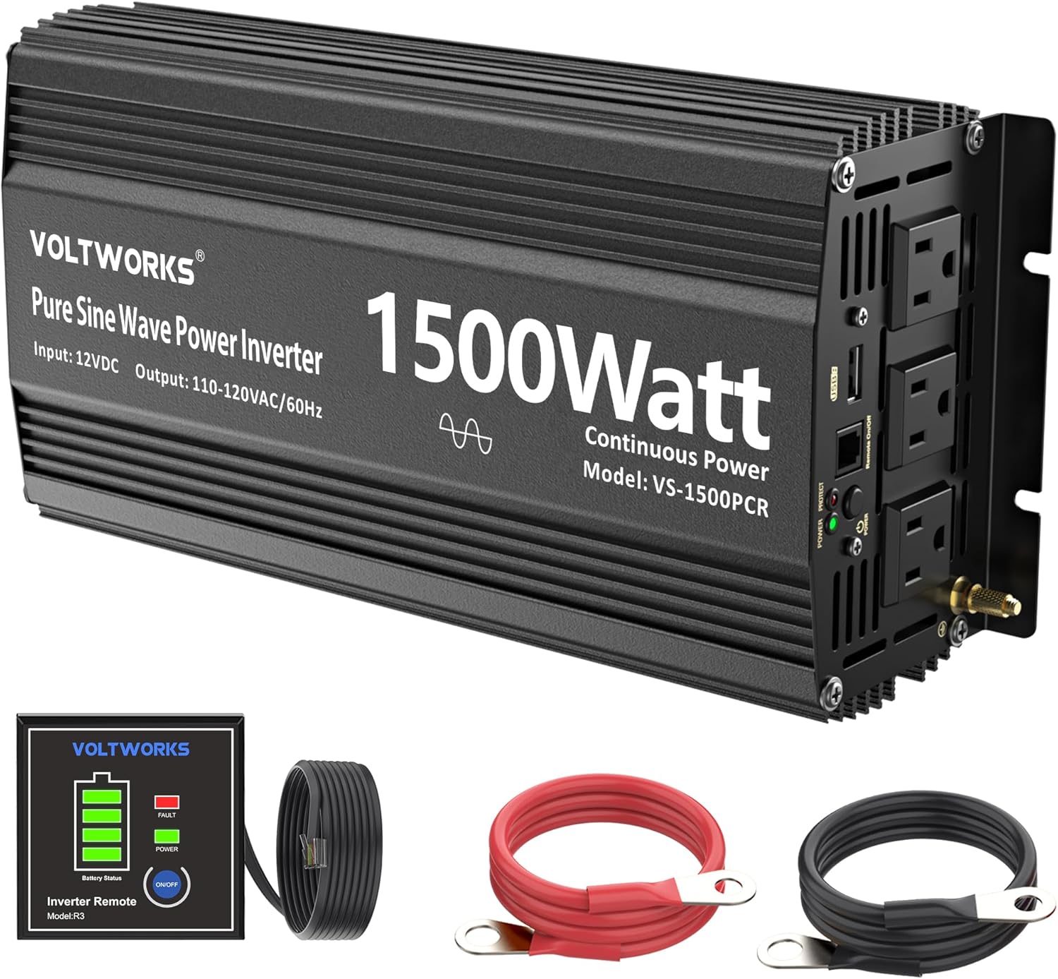 1500W Pure Sine Wave Inverter for Home RV Truck Off-Grid Use