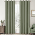 Blackout Linen Curtains 2 Panels Set 52 x 108 in - Full Room Darkening
