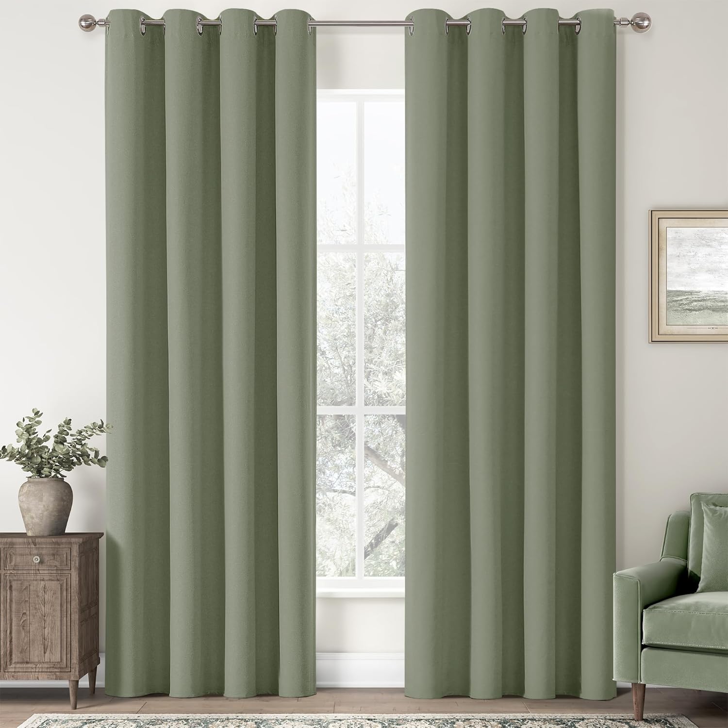 ChrisDowa 100% Blackout Linen Curtains for Room Darkening