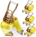 4Pack Ratchet Straps 2in x 20ft - Heavy Duty Tie-Downs