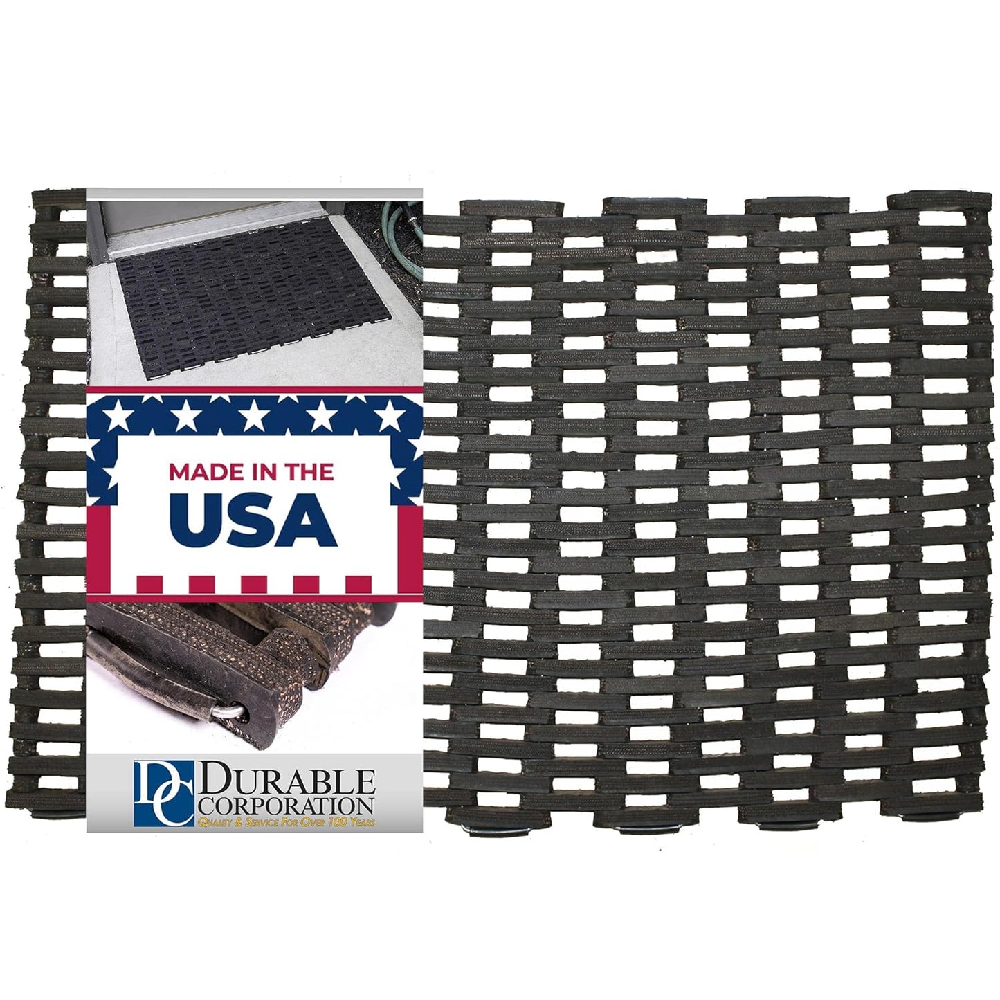 Durable Recycled Tire-Link Outdoor Entrance Mat for All Areas