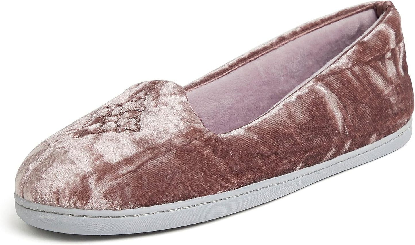 Cozy Memory Foam Indoor Ballet Slipper for Women in Wide Widths