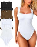 Women's 3 Piece Ribbed Tank Bodysuits - Pack of 3 Comfortable Fit