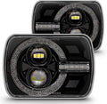 TRUE MODS 5x7 7x6 H6054 Black LED HALO Headlights - DOT Approved