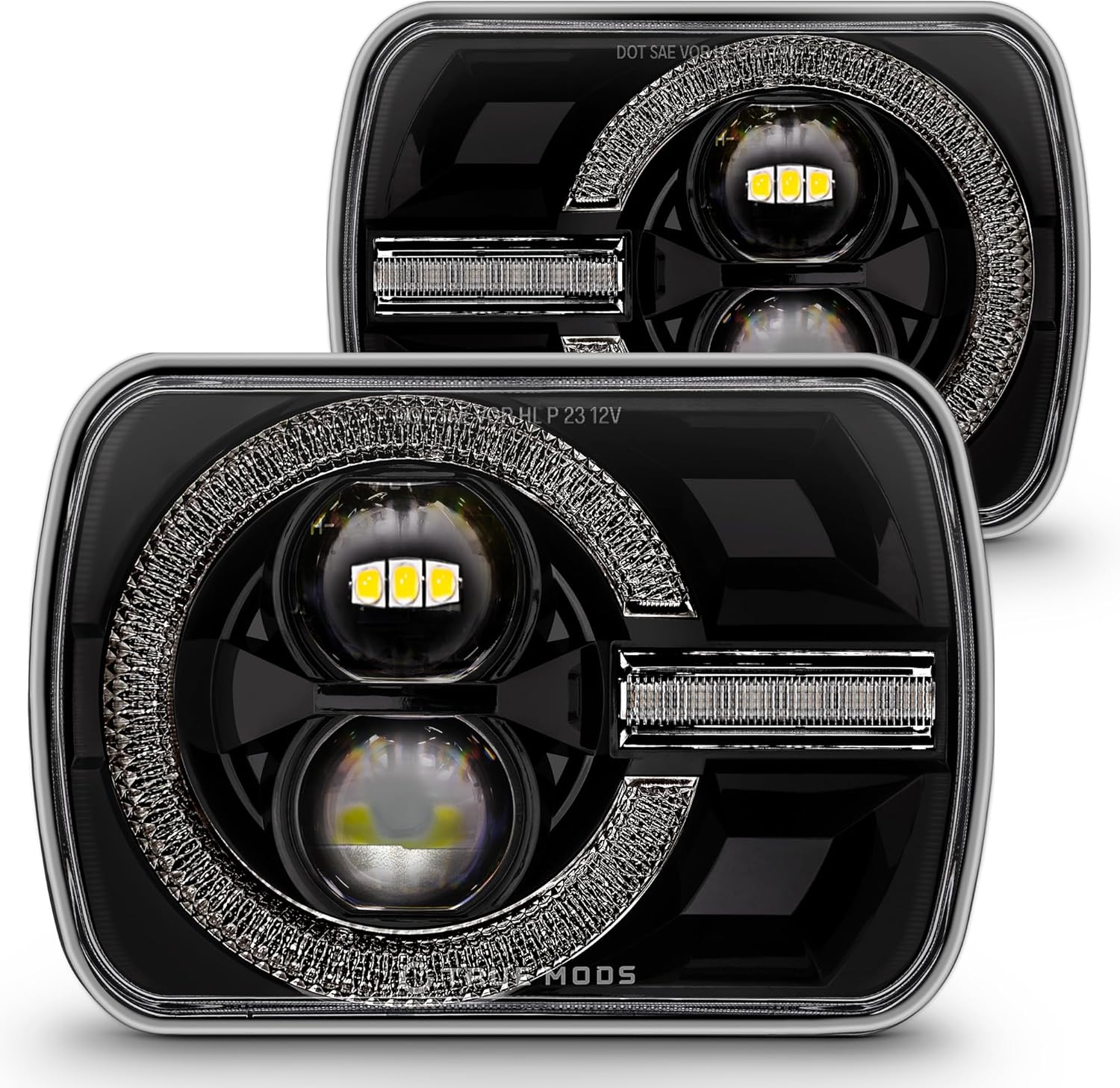 TRUE MODS 5x7 7x6 Inch H6054 Black LED HALO Headlights Review