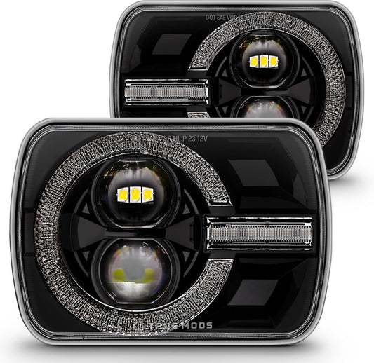 TRUE MODS 5x7 7x6 Inch H6054 Black LED HALO Headlights Review