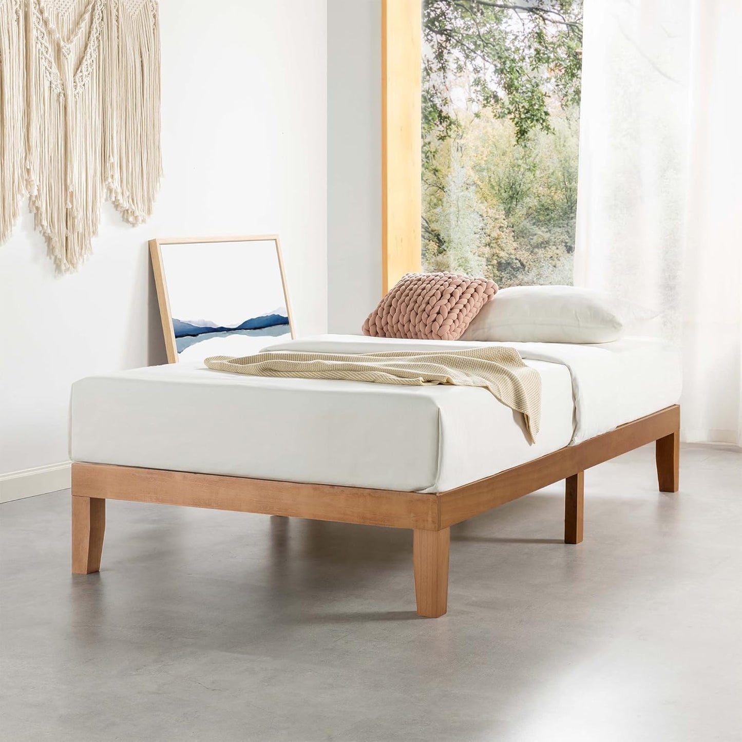 Mellow Naturalista Classic Twin Platform Bed Frame for Comfort