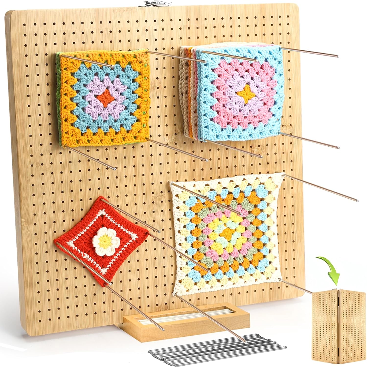 15.5 x 15.5 Foldable Crochet Blocking Board for Easy Projects