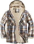 Women's Full Zip Fleece Flannel Jacket Plaid Sherpa Lined Jacket Style