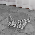 36 Pcs Plush Foam Floor Mat Squares Gray - Soft Playroom Tiles