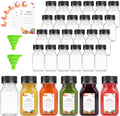 4oz Juice Bottles 80pcs Reusable Clear Bottles with Caps - Bulk Set