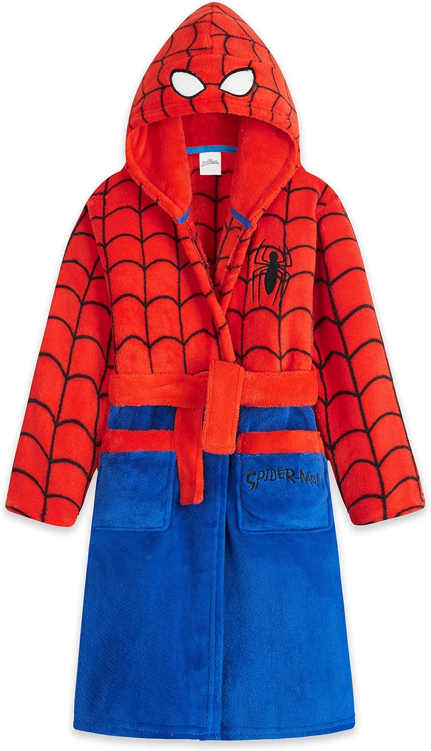 Cozy Spiderman Bathrobes for Boys - Fleece Robe with Pockets