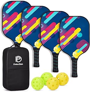DULCE DOM Pickleball Paddles Set with Balls and Bag for All Levels