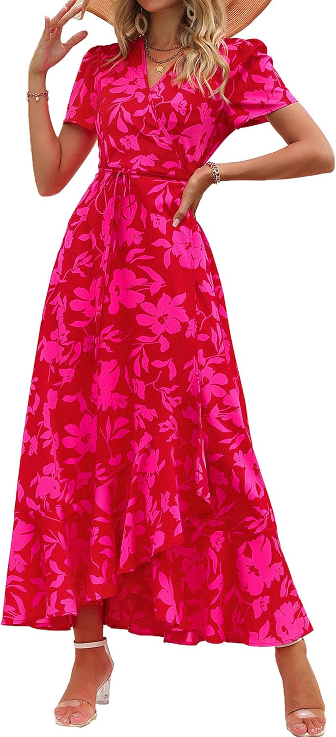 Floral Boho Maxi Dress for Women - Summer Casual Style