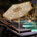 GDY 7.5 ft Tiki Patio Umbrella with 18 LED Lights - Thatched Hawaiian