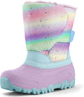 K KomForme Waterproof Girls Snow Boots with Faux Fur Lining - Warm dry