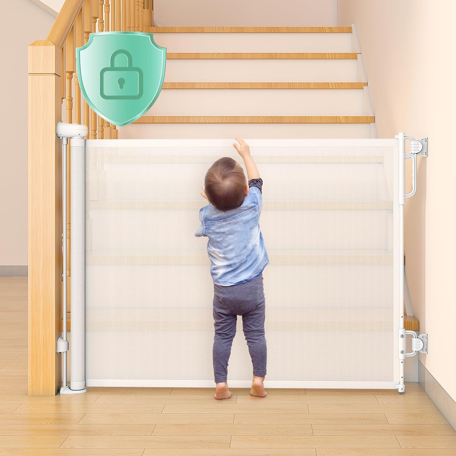Momcozy Auto Lock Retractable Baby Gate for Safety and Security