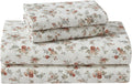 Laura Ashley Full Sheet Set, Cotton Flannel Bedding - Cozy Brushed