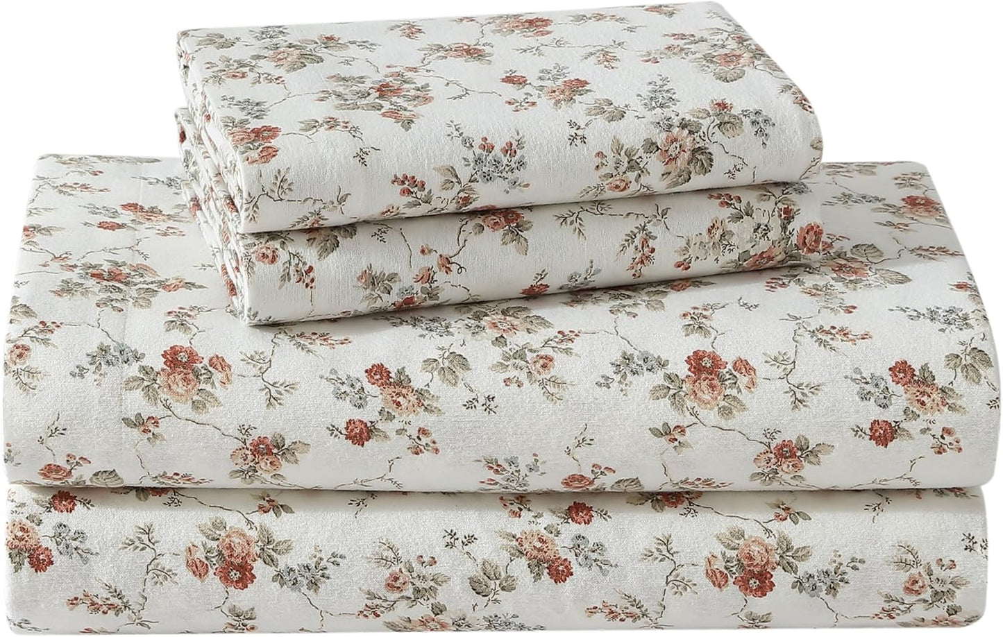 Laura Ashley Full Sheet Set in Le Fleur Orange for Cozy Comfort