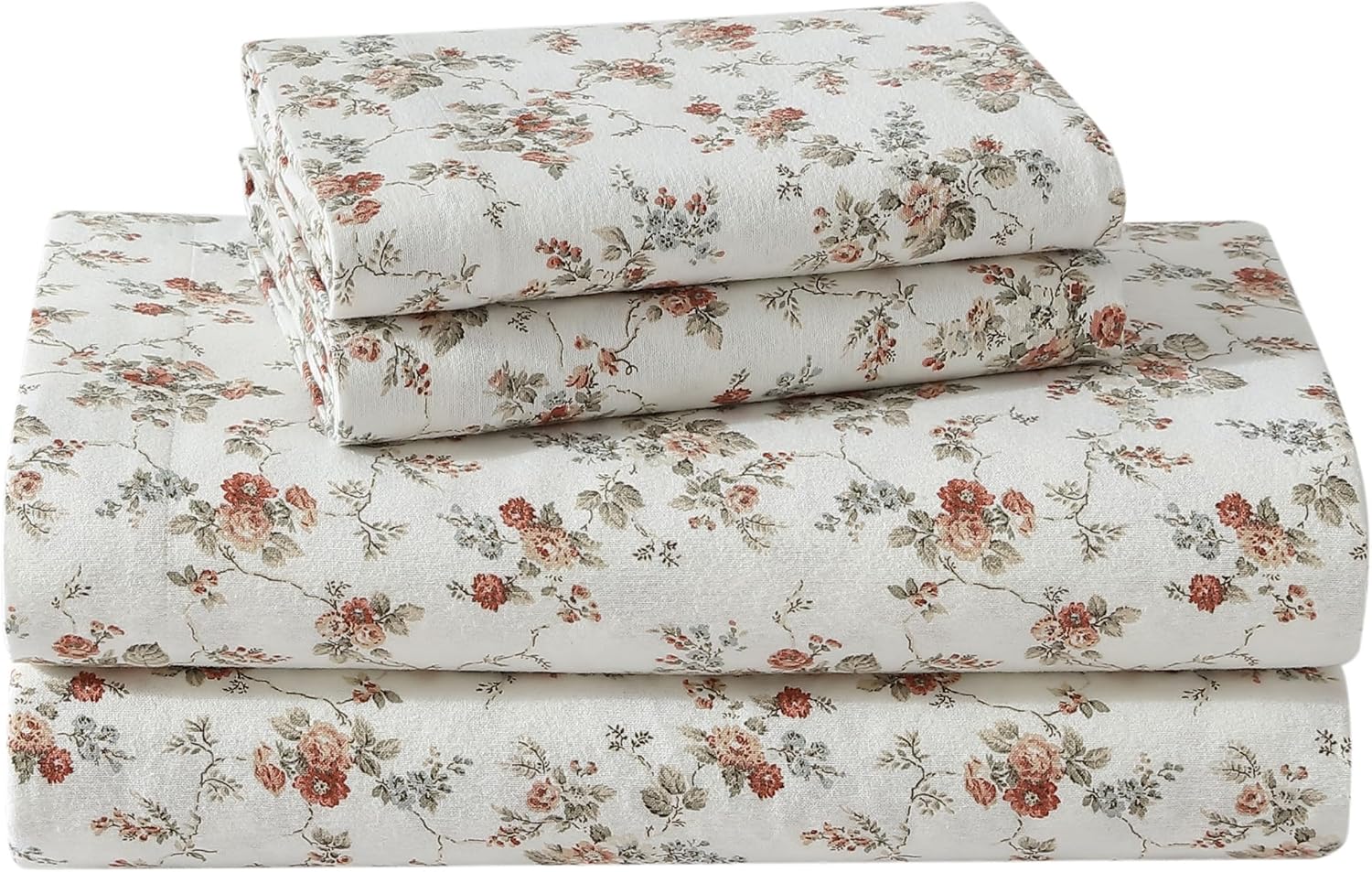Laura Ashley Full Sheet Set in Le Fleur Orange for Cozy Comfort