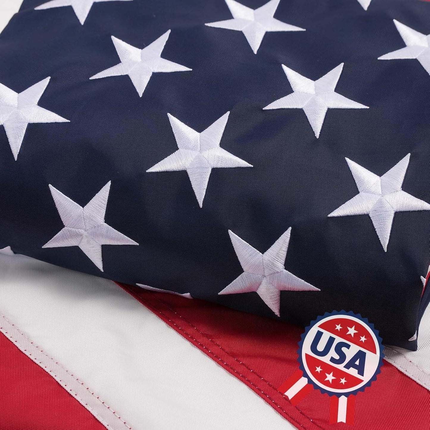 Embroidered American Flags for Outside - Heavy Duty 5x8 ft