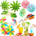 Tropical Hawaiian Cocktail Umbrellas - Fun Party Decor!