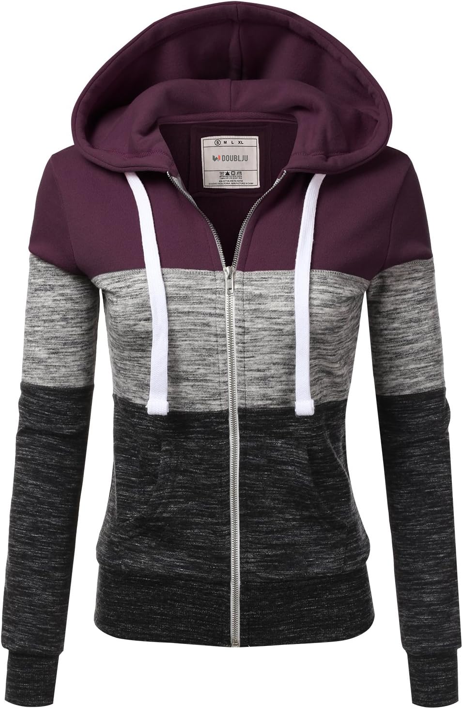 DOUBLJU Lightweight Thin Zip-Up Hoodie Jacket for Women Plus Size