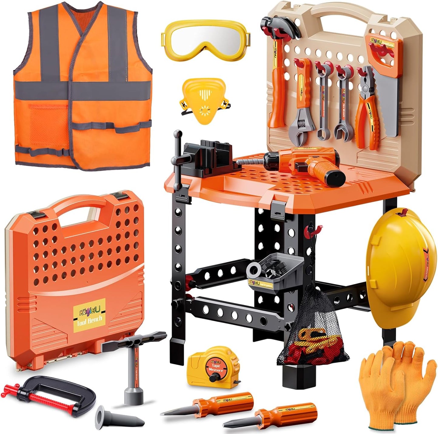 Kids Tool Bench Set with Electronic Drill for Creative Play