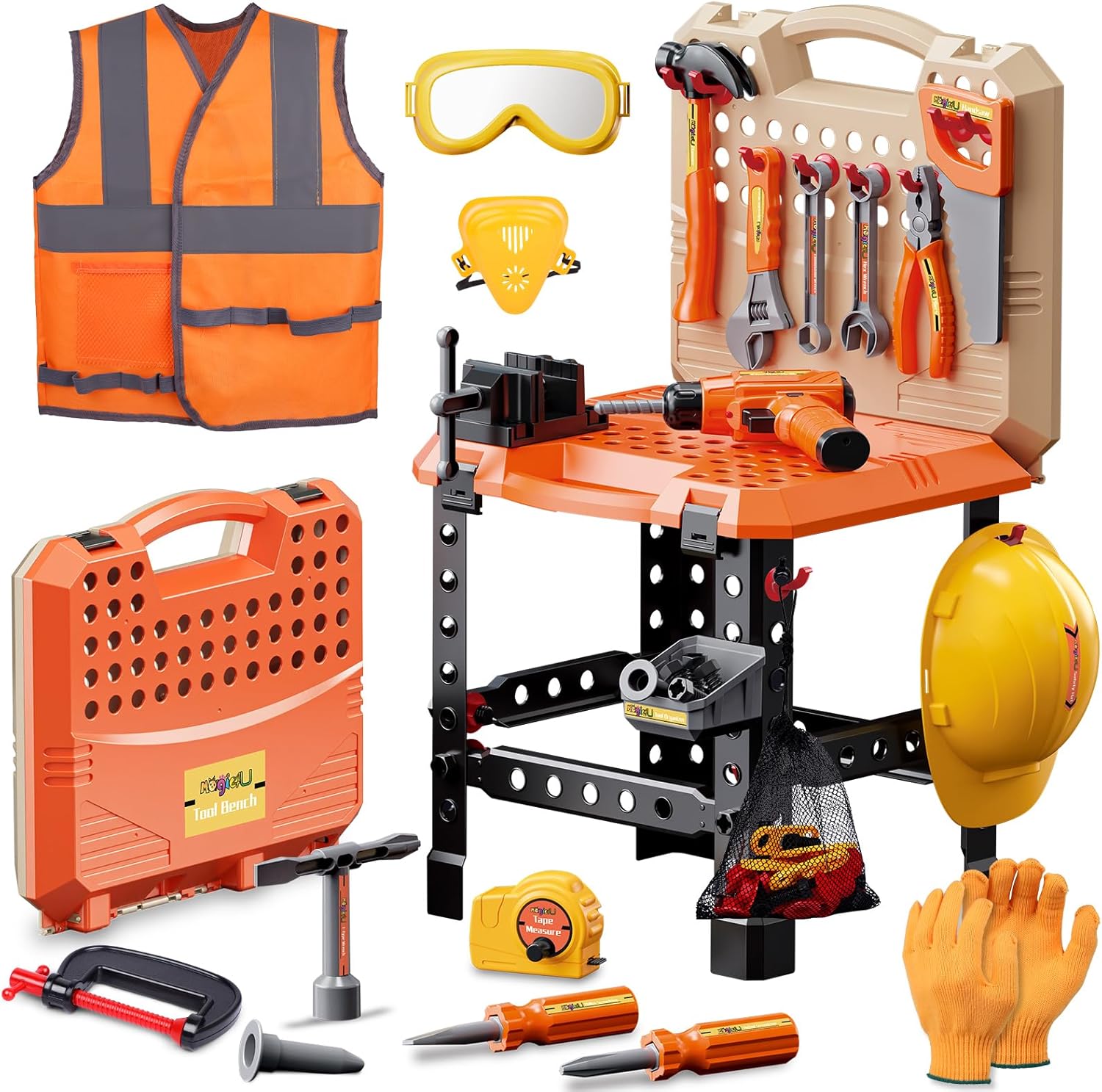 Kids Tool Bench Set with Electronic Drill for Creative Play