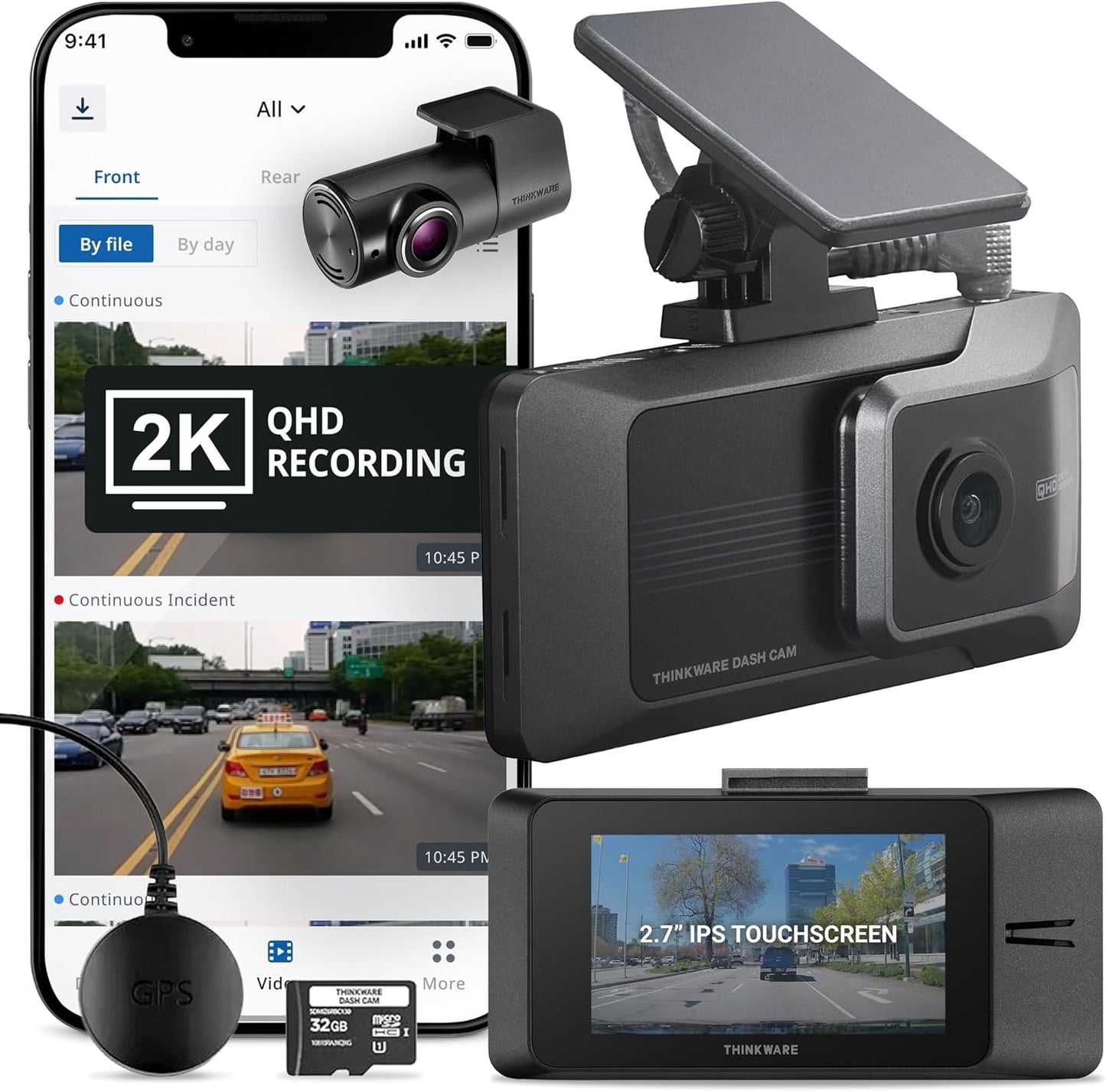 THINKWARE ARC Dash Cam with 1440P Front and Rear Recording
