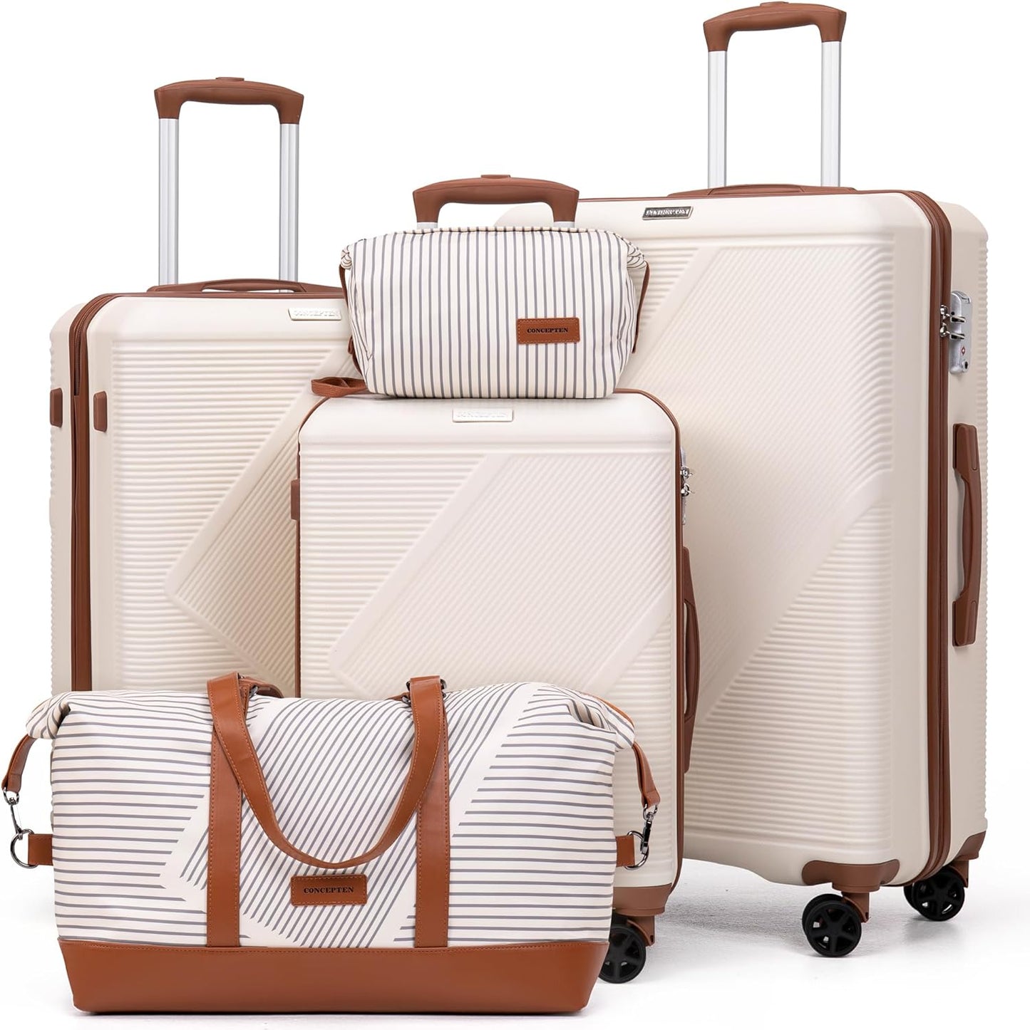 Lightweight 5 Piece Luggage Set With TSA Lock and Wheels