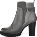 mysoft Women's Ankle Boots Chunky Stacked Heel Zipper Booties is