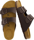 CUSHIONAIRE Lane Cork Footbed Mens Sandals - Adjustable Comfort Slides