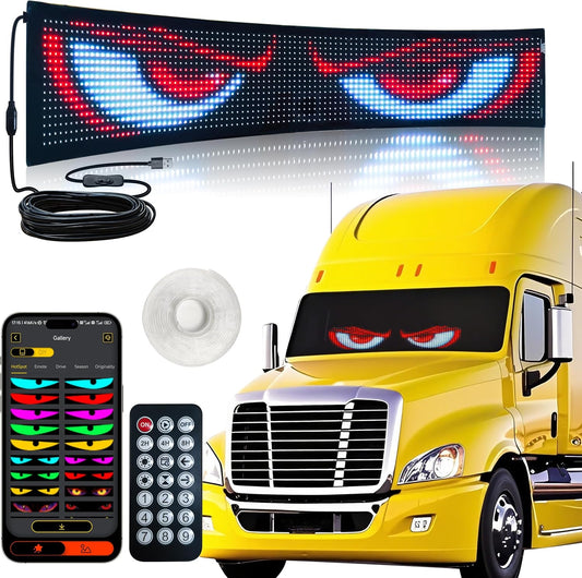 Big LED Eyes for Truck Windshield - Programmable RGB Light