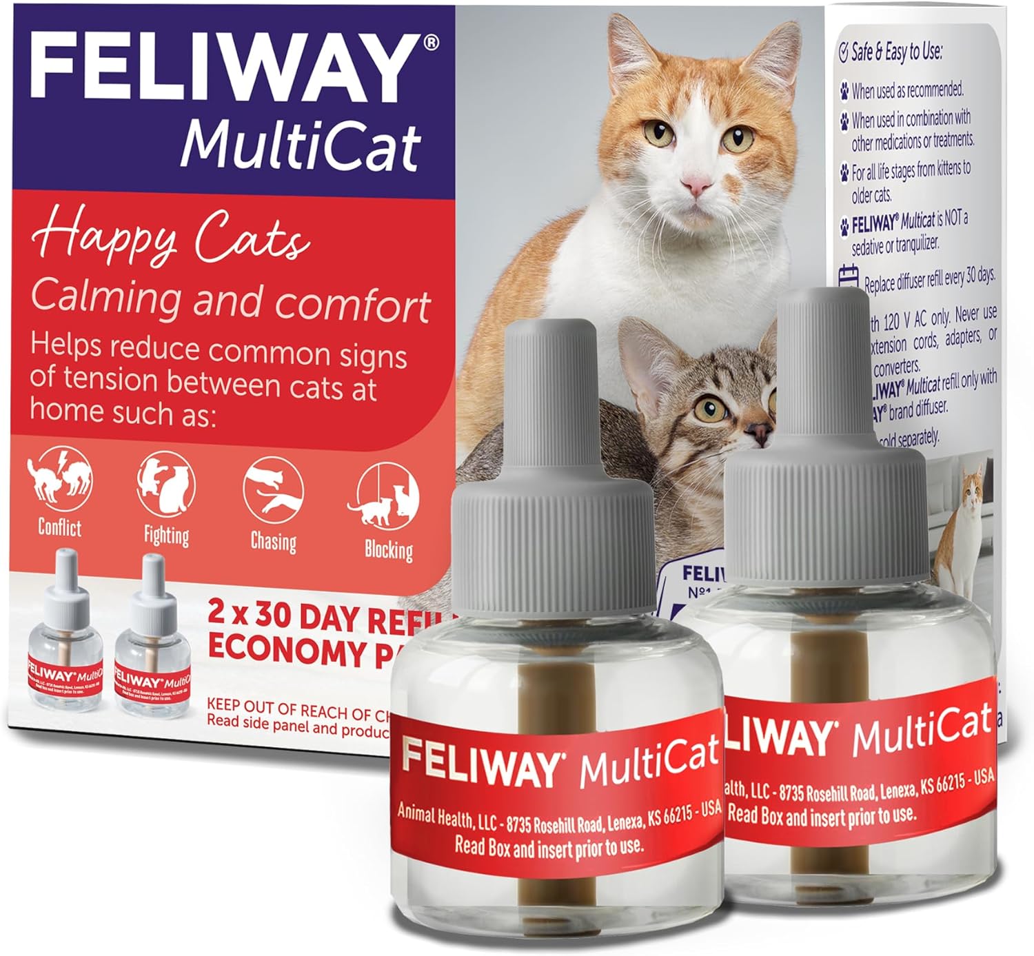 FELIWAY Multicat Diffuser Refill for Peaceful Cat Homes