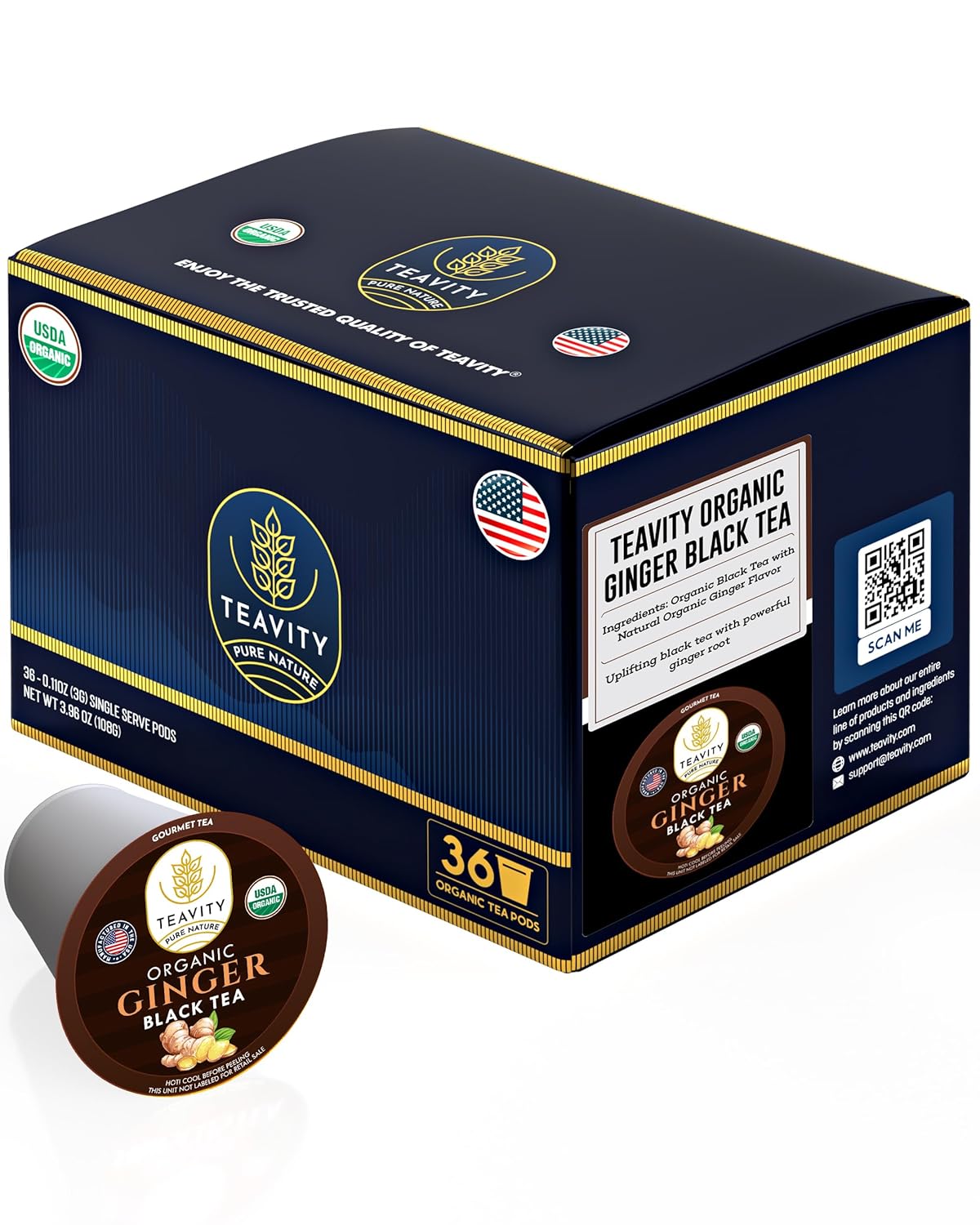 Organic Ginger Tea Pods for Keurig - Flavorful Black Tea
