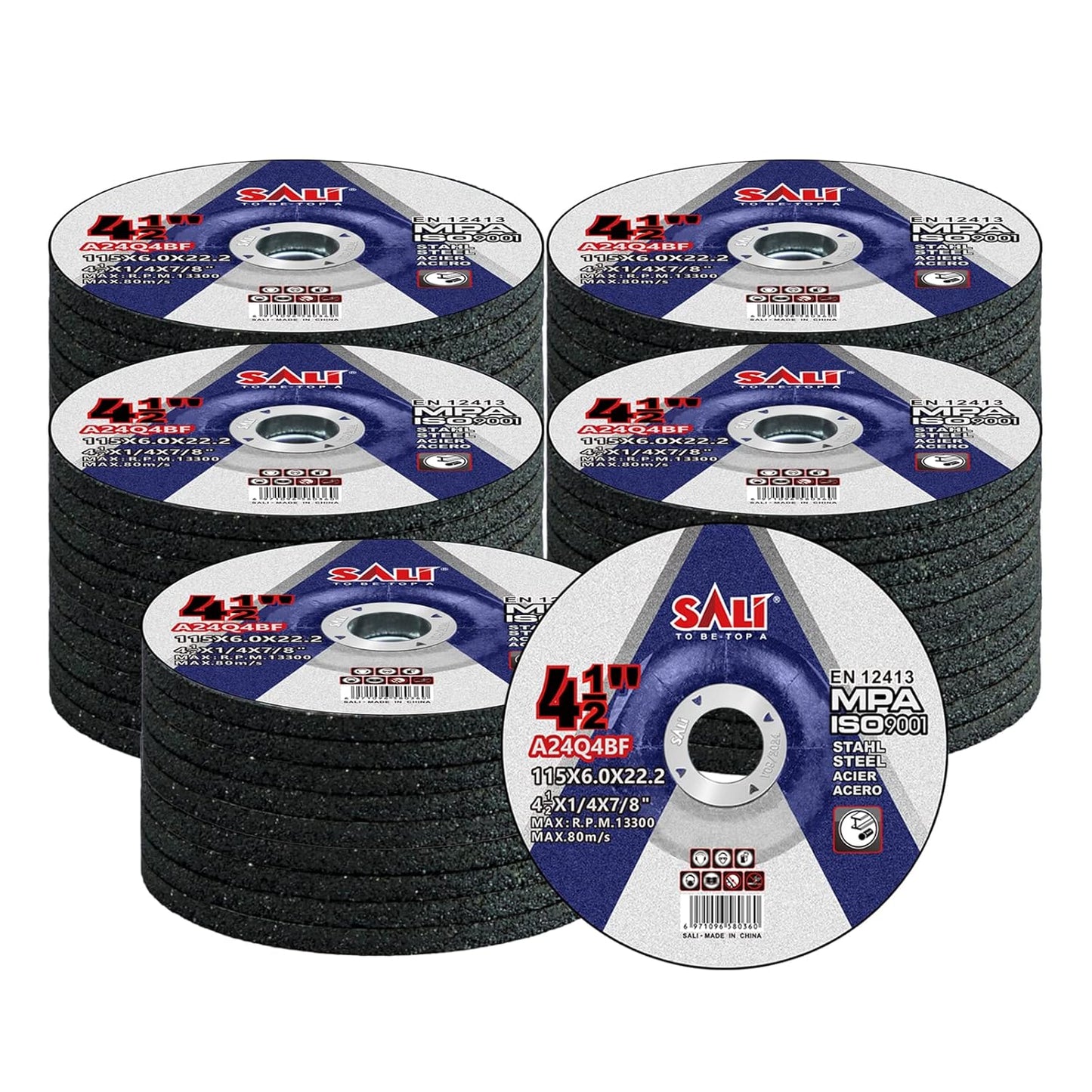 SALI 50 Pack 4-1/2 Inch Grinding Wheels for Metal & Steel