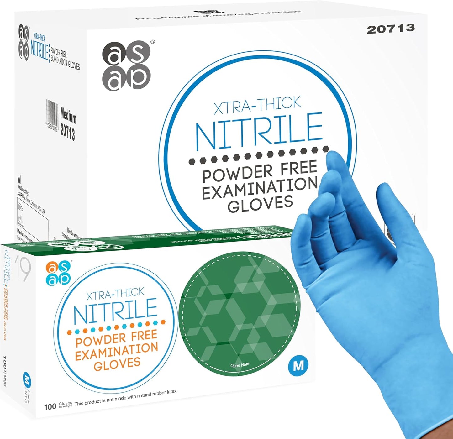 ASAP Blue Nitrile Gloves - Disposable, Latex Free, Food Safe