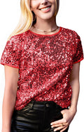 Sparkly Sequin Top Short Sleeve Tunic - Party Ready