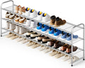 3-Tier Shoe Rack for Closet Holds 24 Pairs - Metal Grey Organizer