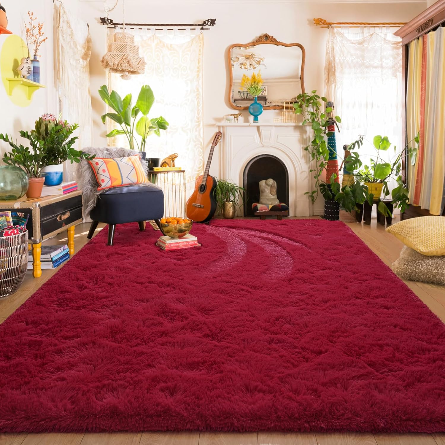 Amearea Shag Fluffy Area Rug for Bedroom and Living Room